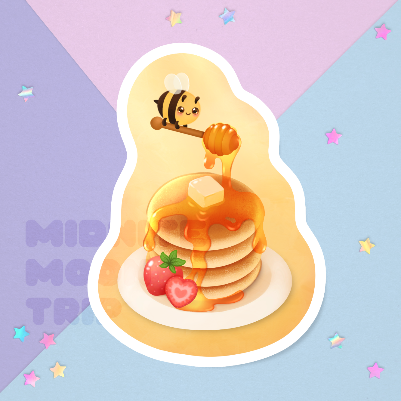 Honey Bee Pancakes Sticker