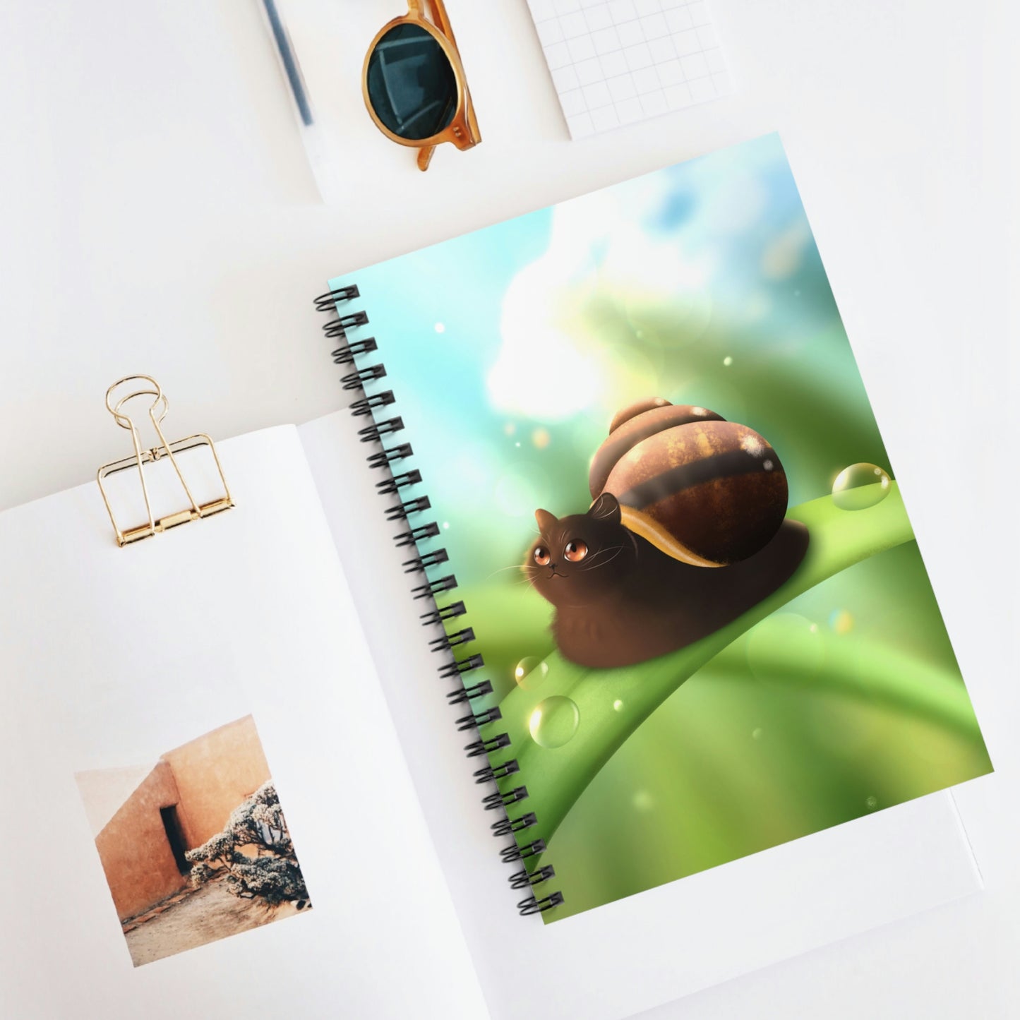 Snail Cat Spiral Notebook