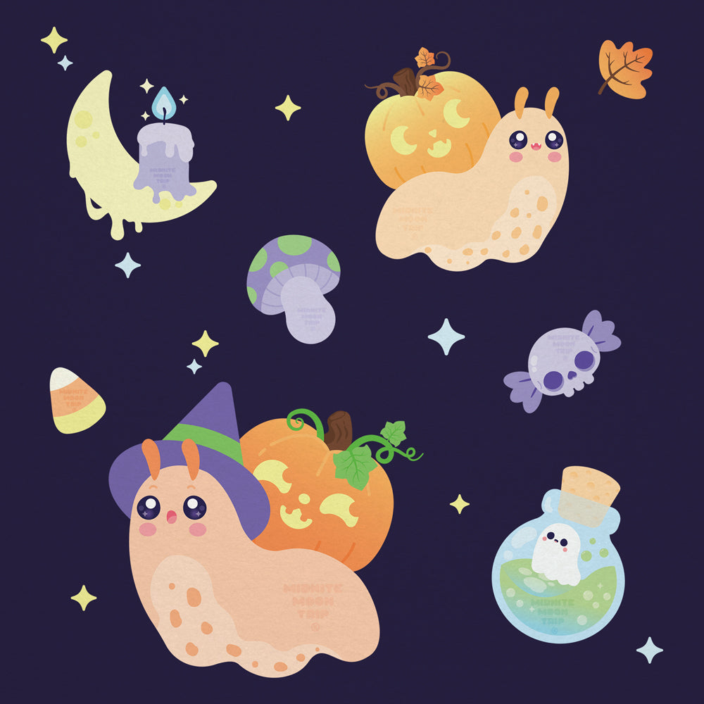 Halloween Snails Sticker Sheet