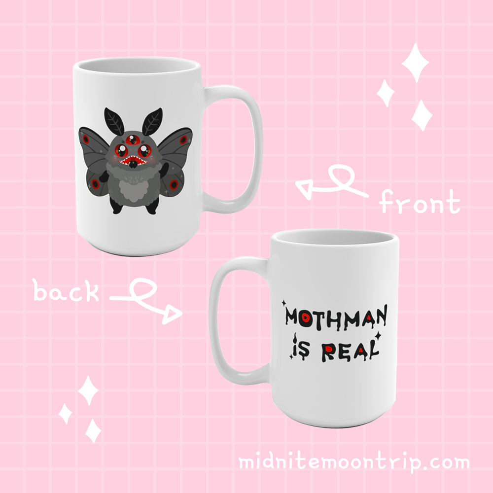 Dubious Little Creature Mothman Coffee Mugs