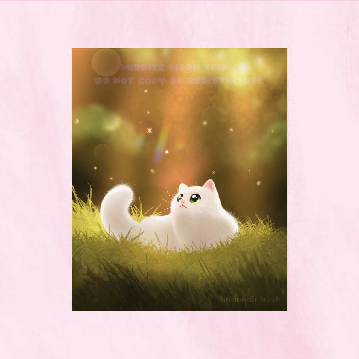 Sunshine Kitty Cat Art Print 9" x 11"