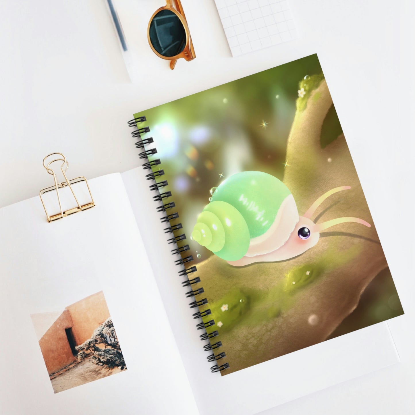 Cute Green Snail Spiral Notebook