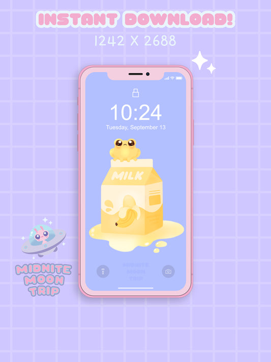 Banana Milk Frog Phone Wallpaper