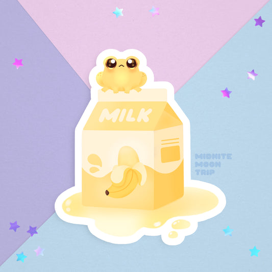 Banana Milk Frog Sticker