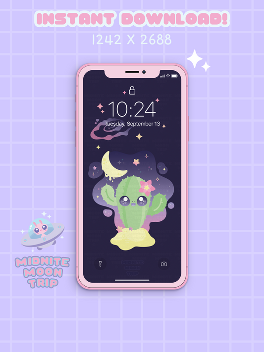 Alien Cactus Phone Wallpaper