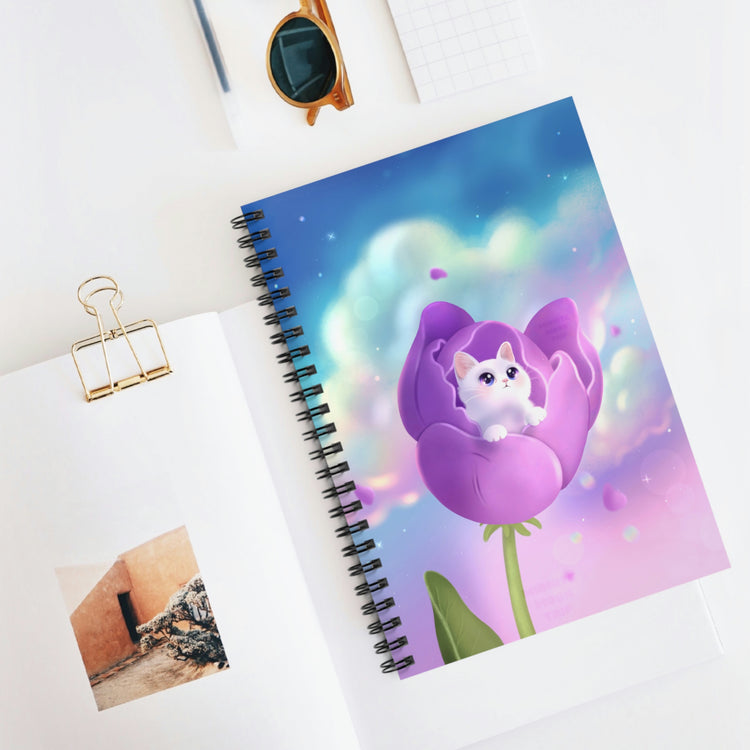 Soft Dreams Tulip Cat Spiral Notebook