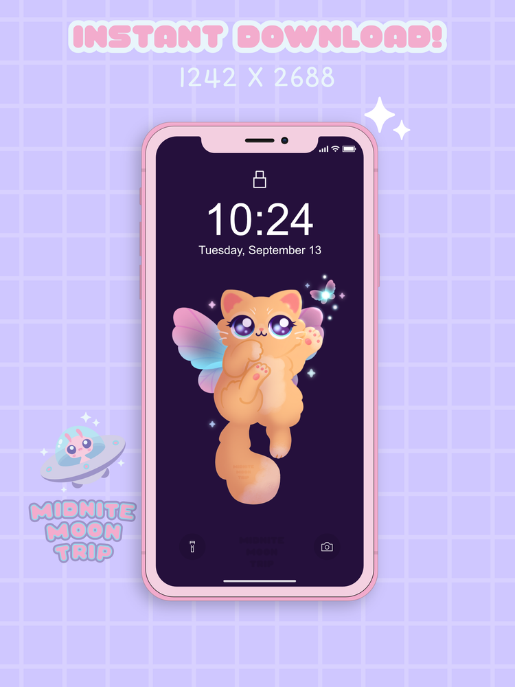 Fairy Cat Phone Wallpaper