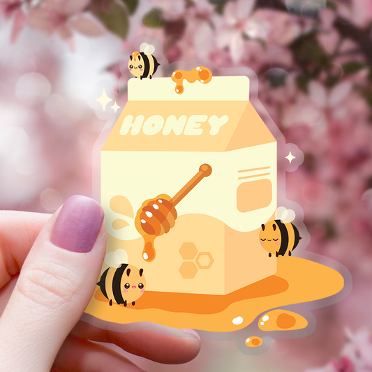 Honey Bee Milk Carton Sticker