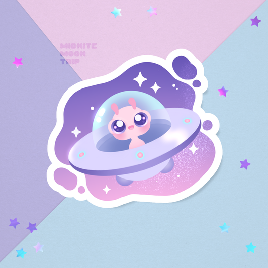 Cute Pink Alien Sticker