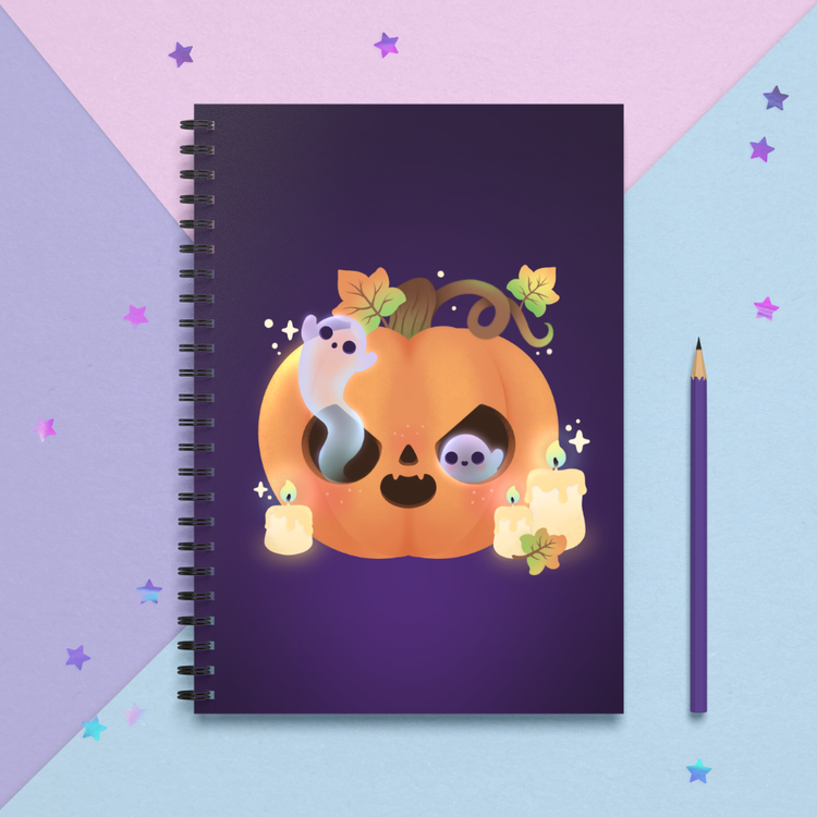Pumpkin Ghosts Spiral Notebook