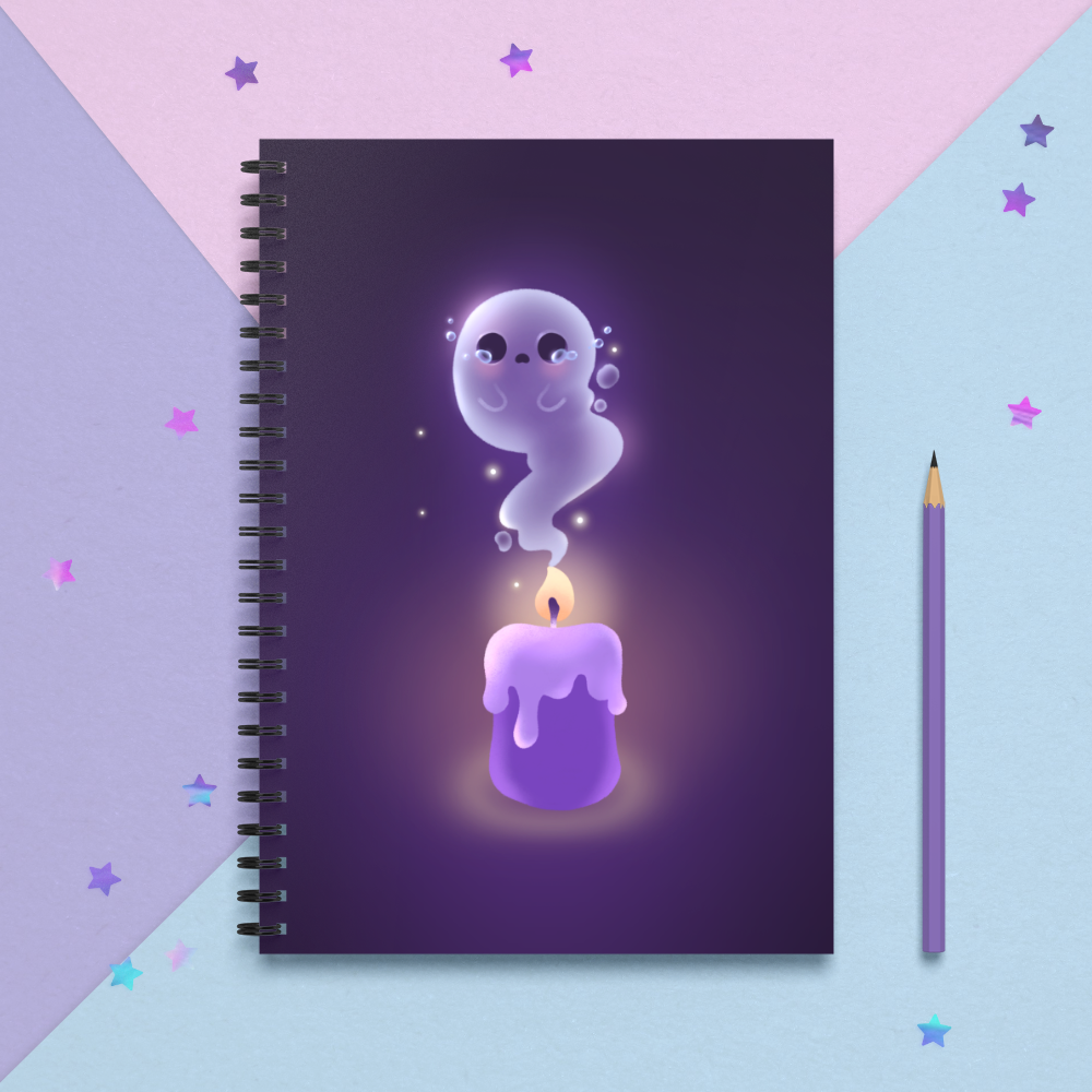 Sad Mood Ghost Spiral Notebook