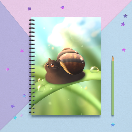 Snail Cat Spiral Notebook
